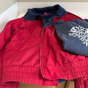 Tommy Hilfiger Blue & White Short Sleeve Tee Elegant Design plus FREE Red jacket